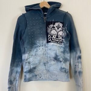 Vintage Y2K Affliction House of Jealous Souls Zip Up Hoodie - Small